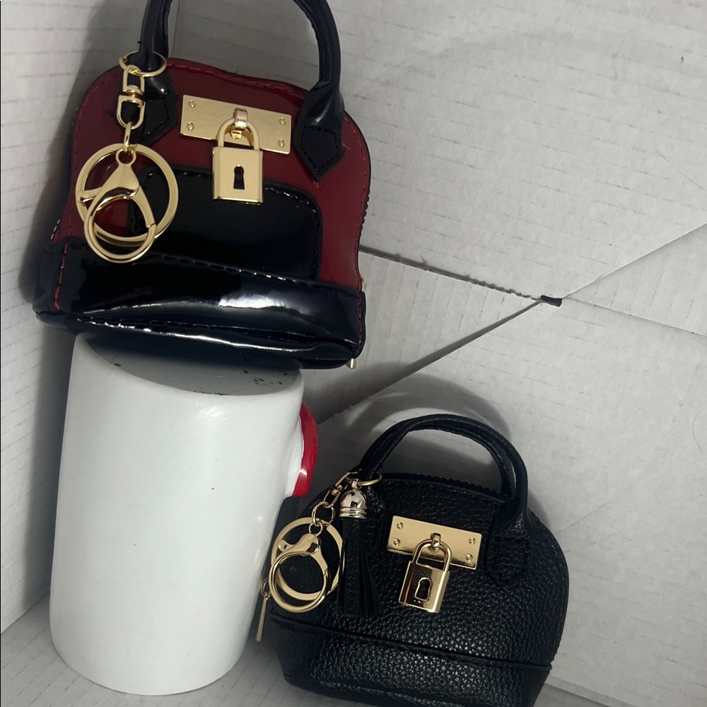 Elegant Black and Red Mini Bag with Gold Accents - Picture 8 of 8